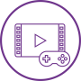 Sector-specific Industry Digital Plans: Media sector icon with a video illustration